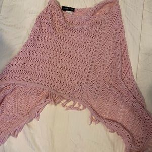 Light pink knit poncho